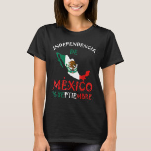 Mexikanska flagga 16 september Mexiko Independence T Shirt