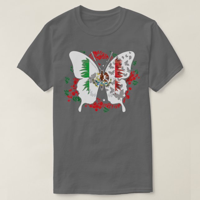 Mexikanska Flagga Butterfly Mexiicans T Shirt (Design framsida)