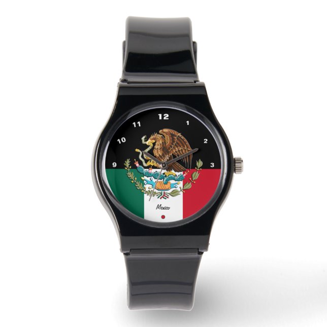 Mexikanska Flagga, Emblem, Mexiko/sport Armbandsur (Framsida)
