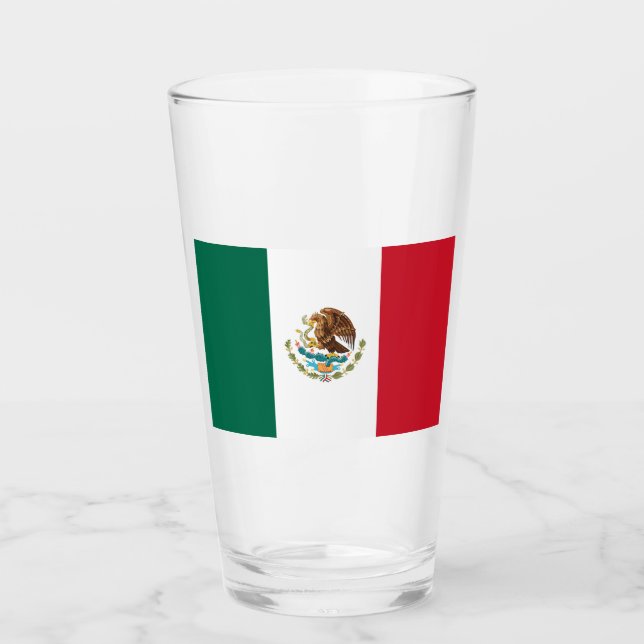 Mexikanska Flagga - Flagga Mexiko Glass Kopp (Framsida)