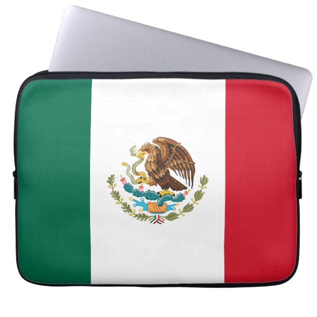 Mexikanska Flagga - Flagga Mexiko Laptop Fodral (Framsidan)