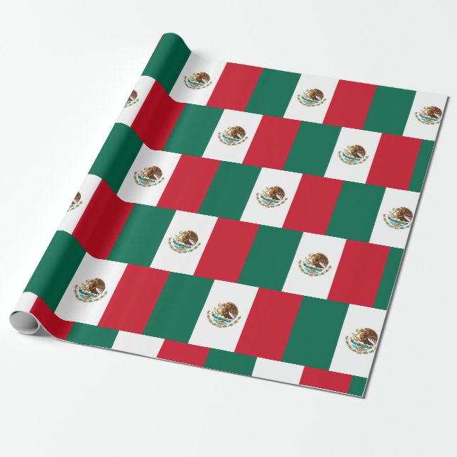 Mexikanska Flagga - Flagga Mexiko Wrapping Papper Presentpapper (Utrullad)