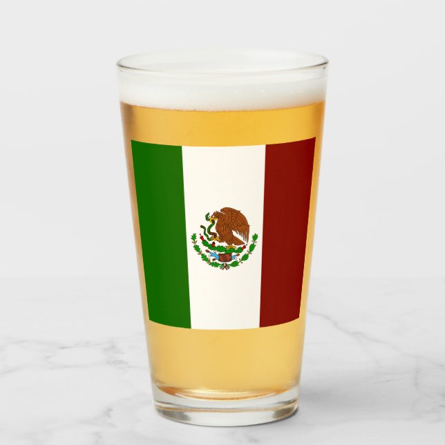 Mexikanska flagga  glaskopp (Framsida fylld)