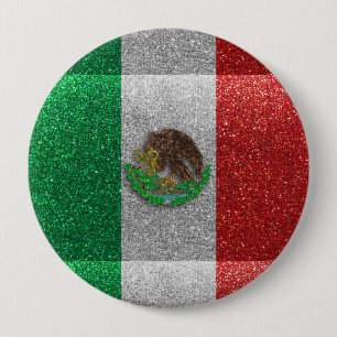 Mexikanska Flagga glitter (Mexiko Latin Mode Bling Knapp