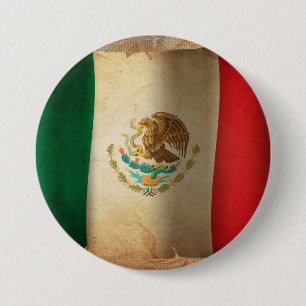 Mexikanska Flagga Grunge Knapp