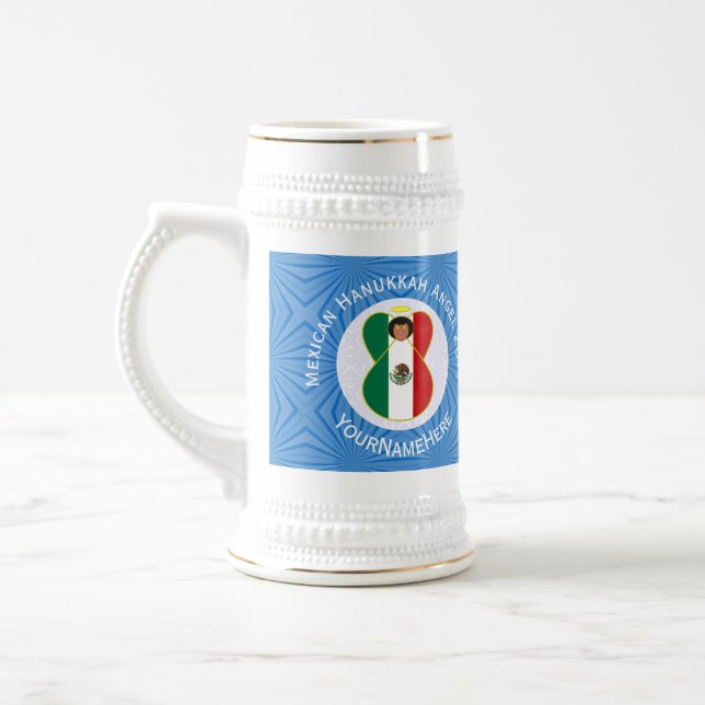 Mexikanska Flagga Hanukkah Angel År Namn Beer Stei Sejdel (Vänster)