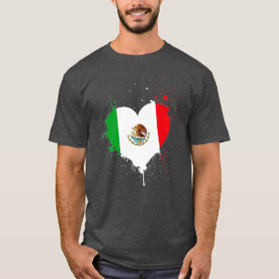 Mexikanska Flagga Heart Viva Mexiko T Shirt