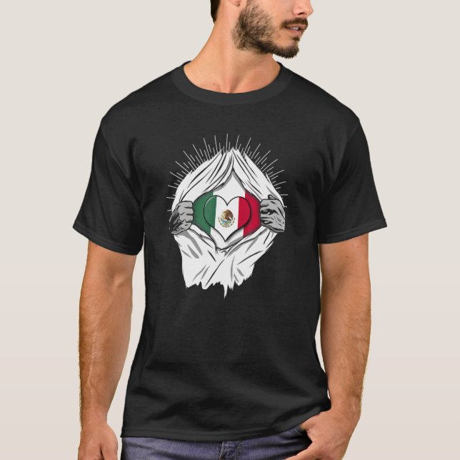 Mexikanska Flagga Home Mexico T Shirt (Framsida)