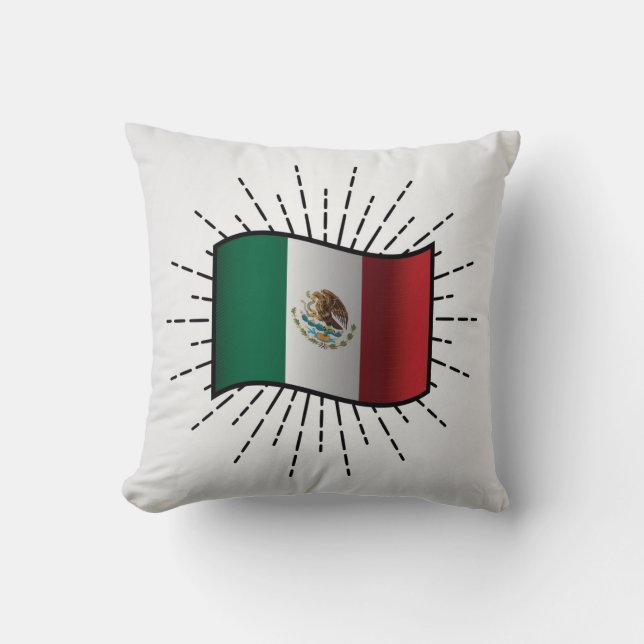 Mexikanska Flagga Illustration Kudde (Framsida)