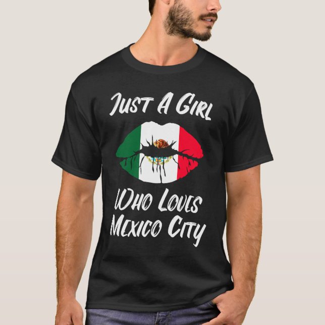 Mexikanska Flagga läppar Mouth Kärlek T Shirt (Framsida)