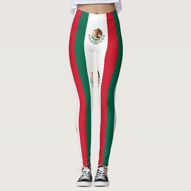 Mexikanska Flagga Leggings (Framsida)