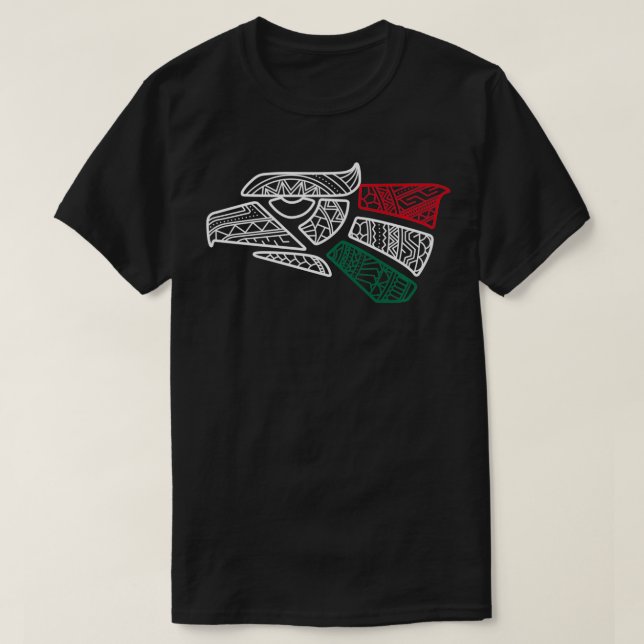 Mexikanska Flagga mexikanska Eagle Aztec Stil Hech T Shirt (Design framsida)