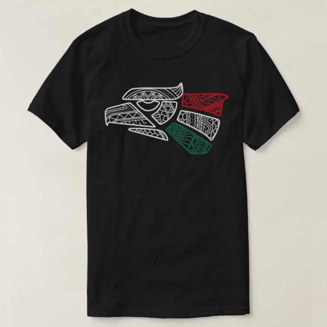Mexikanska Flagga mexikanska Eagle Aztec Stil Hech T Shirt (Design framsida)