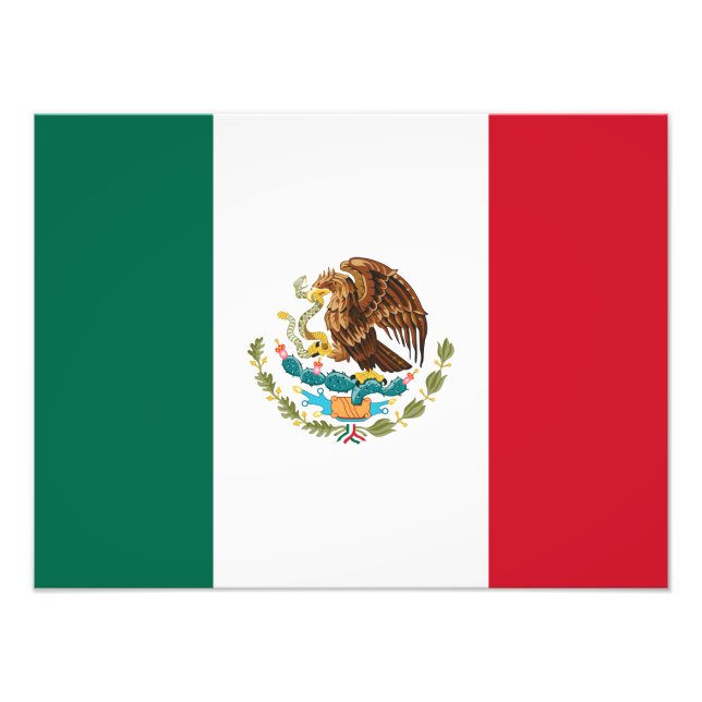 Mexikanska Flagga - Mexikanska Flagga Fototryck (Framsidan)