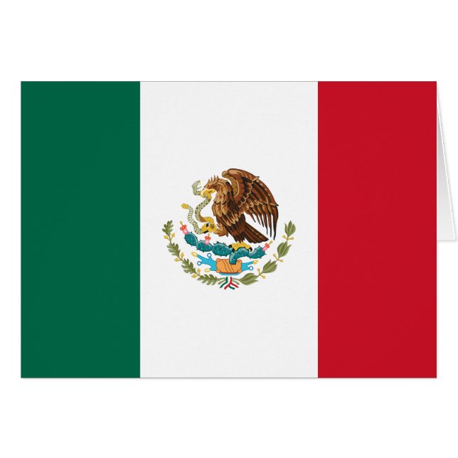 Mexikanska Flagga - Mexikanska Flagga Hälsningskort (Framsidan Horizontal)