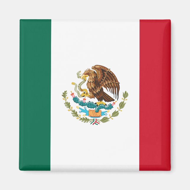 Mexikanska Flagga - Mexikanska Flagga Magnet (Framsidan)