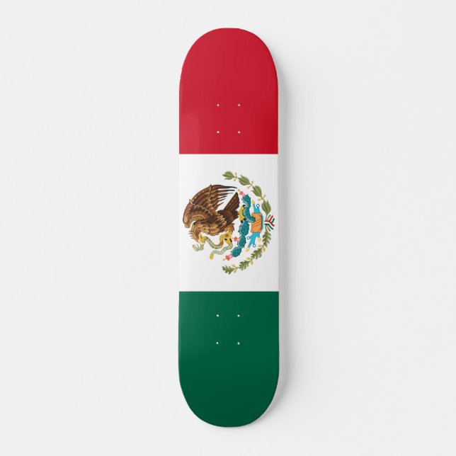 Mexikanska Flagga - Mexikanska Flagga Mini Skateboard Bräda 18,5 Cm (Framsida)