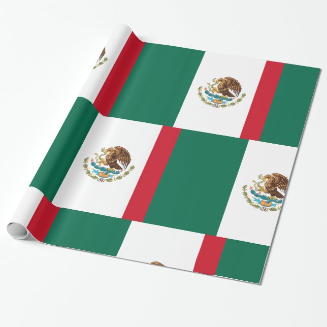 Mexikanska Flagga - Mexikanska Flagga Presentpapper (Utrullad)