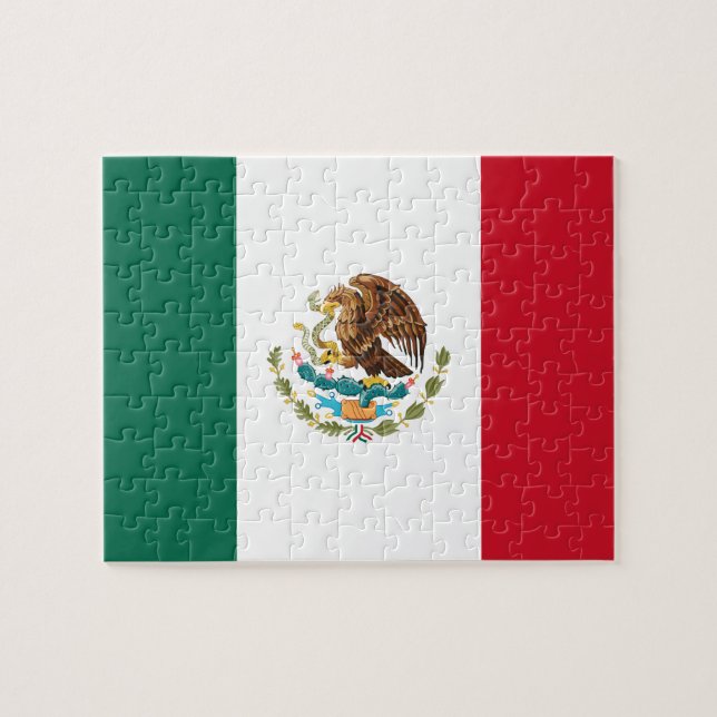 Mexikanska Flagga - Mexikanska Flagga Pussel (Horisontell)
