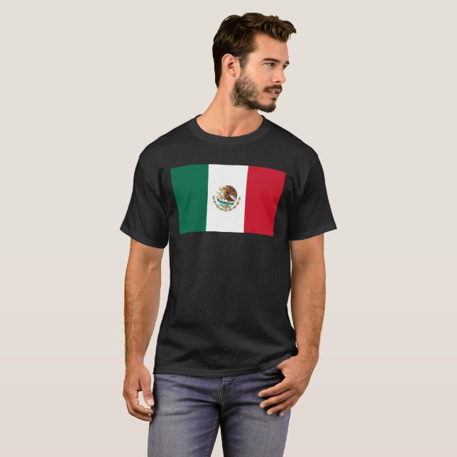 Mexikanska Flagga - Mexikanska Flagga T Shirt (Hel framsida)