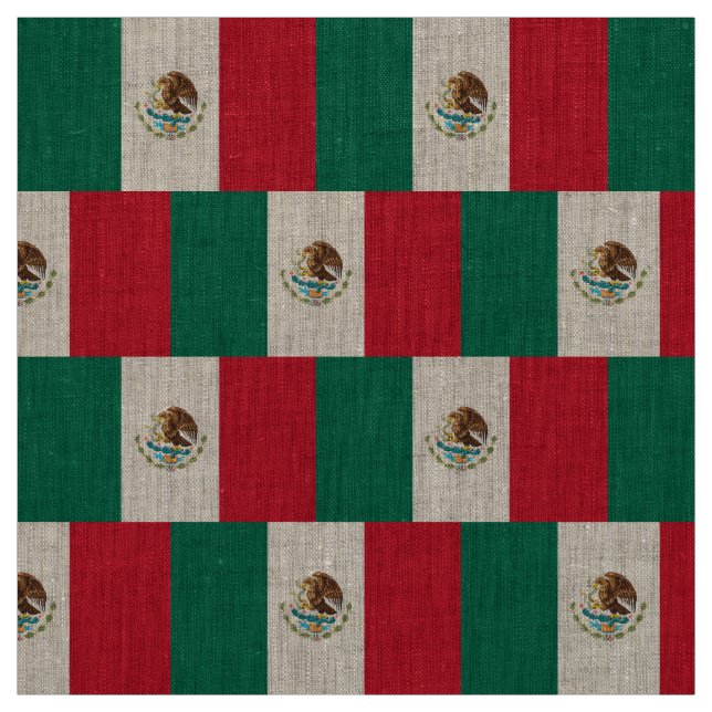 Mexikanska Flagga - Mexikanska Flagga Tyg (Provkarta)