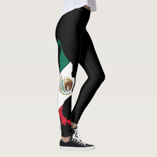 Mexikanska flagga mexikanska kvinnors moderna logo leggings