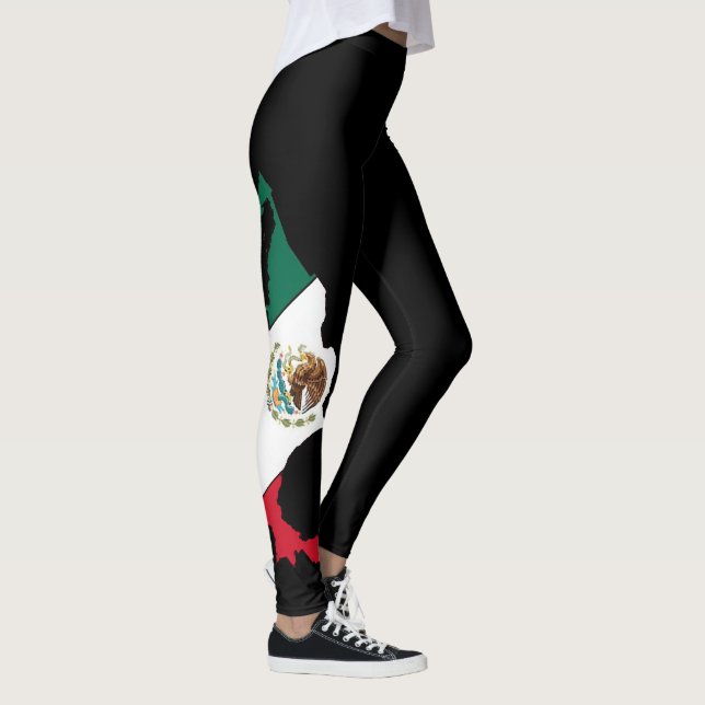 Mexikanska flagga mexikanska kvinnors moderna logo leggings (Höger)