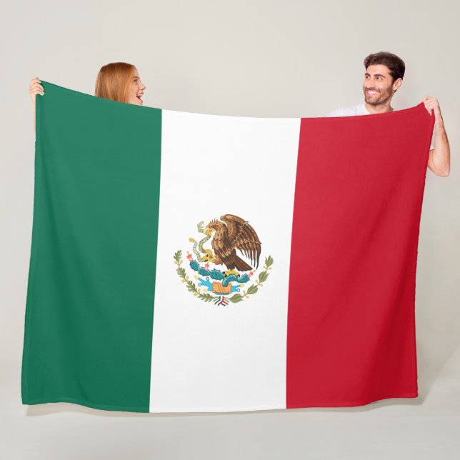 Mexikanska Flagga (Mexiko) Fleecefilt (På plats)
