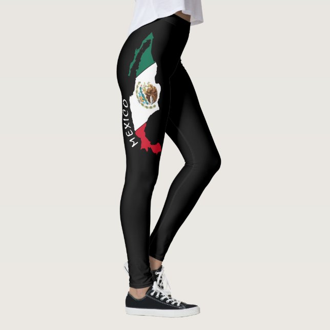Mexikanska flagga Mexiko Kvinnors moderna Logotyp  Leggings (Höger)