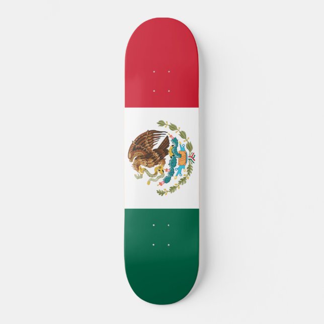 Mexikanska Flagga (Mexiko) Mini Skateboard Bräda 18,5 Cm (Framsida)