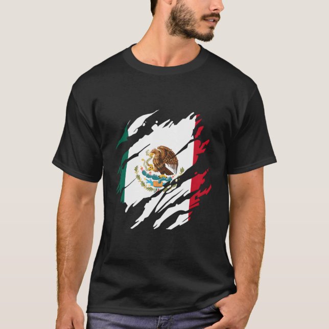 Mexikanska Flagga Mexiko T Shirt (Framsida)