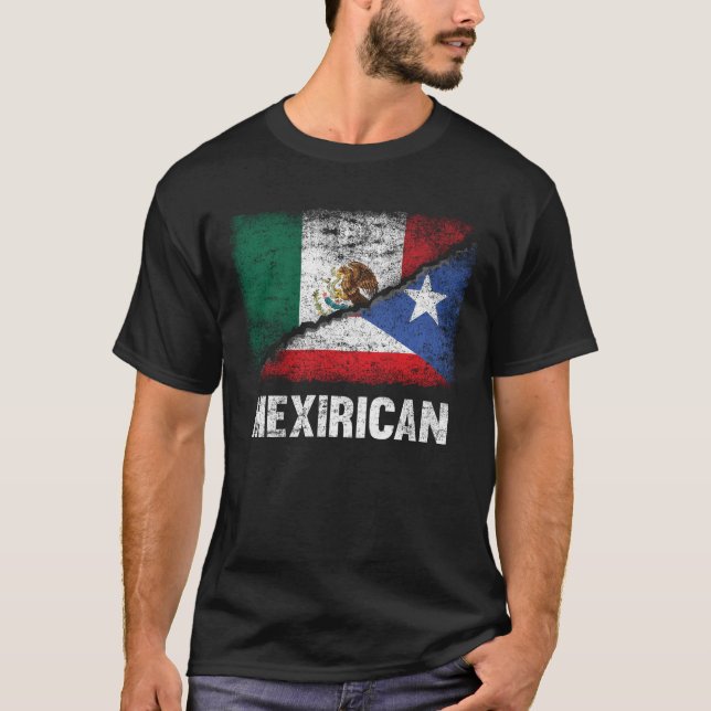 Mexikanska Flagga Puerto Rican T Shirt (Framsida)