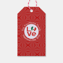 Mexikanska Flagga Red KÄRLEK Presentetikett