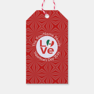 Mexikanska Flagga Red KÄRLEK Presentetikett