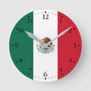 Mexikanska Flagga Rund Klocka
