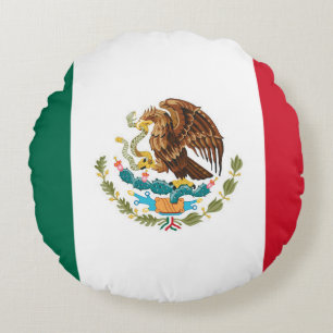 Mexikanska Flagga Rund Kudde