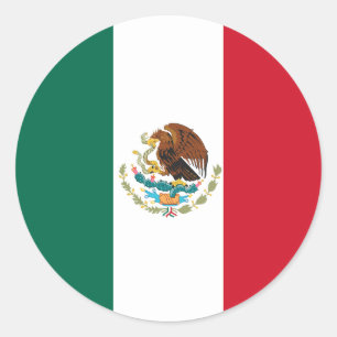 Mexikanska Flagga Runt Klistermärke