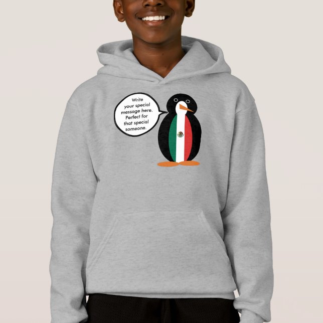 Mexikanska Flagga Talking Penguin Boys' T Shirt (Framsida)
