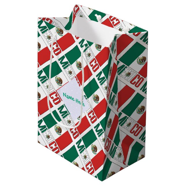 Mexikanska Flagga Tiled Grönt Personlig (Framsidan Vinklad)