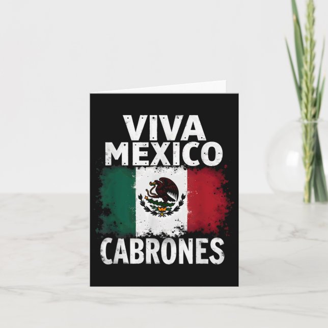 Mexikanska Flagga Viva Mexiko Cabrones Kort (Framsida)