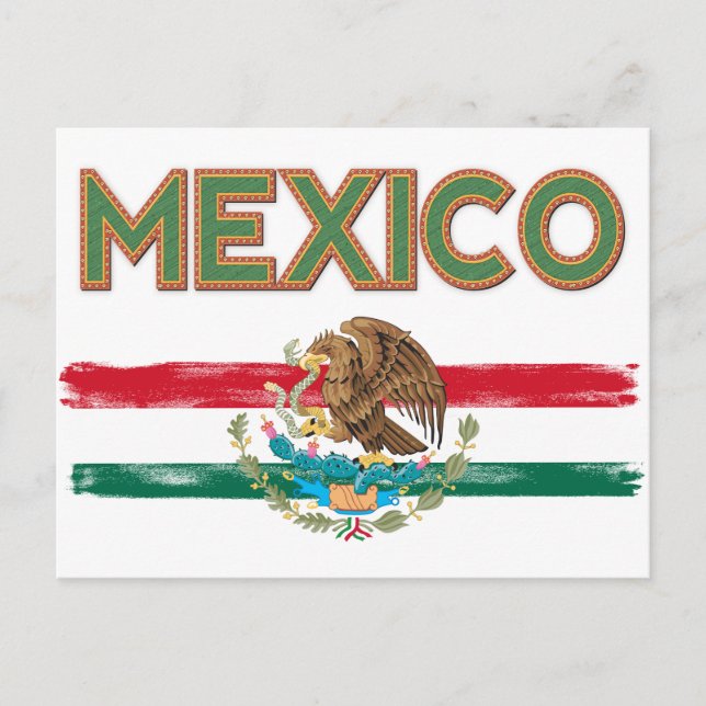 Mexikanska Flagga Vykort (Framsida)