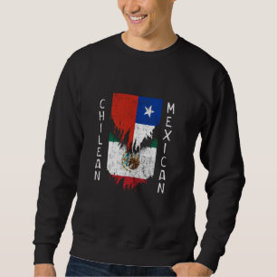 Mexikanska Flaggor, chilenska, rippat Torn Chile, Lång Ärmad Tröja