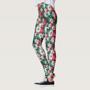 Mexikanska Flaggor, stressad Leggings