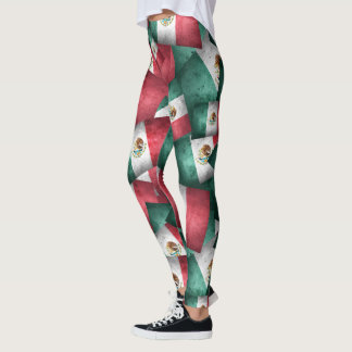 Mexikanska Flaggor, stressad Leggings
