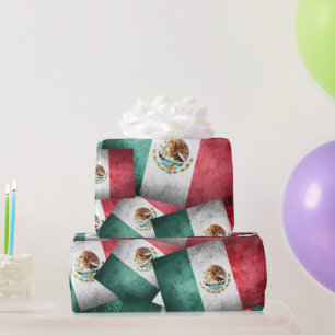 Mexikanska Flaggor, stressad Presentpapper