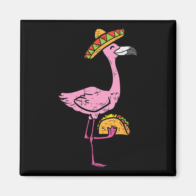 Mexikanska Flamingo Tacos Cute Cinco De Mayo Fiest Magnet (Framsidan)