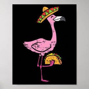 Mexikanska Flamingo Tacos Cute Cinco De Mayo Fiest Poster
