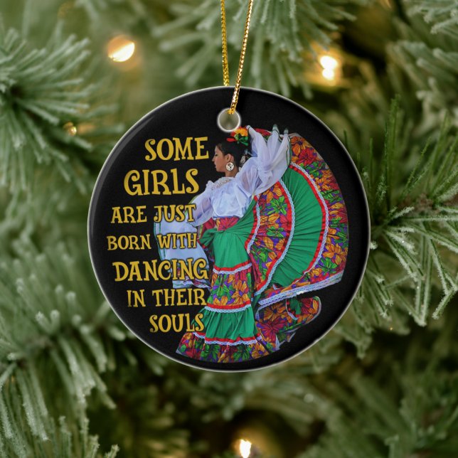 Mexikanska flickor är bara födda med danskning julgransprydnad keramik (Träd)