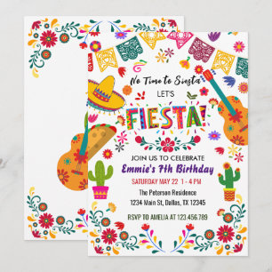 Mexikanska Födelsedagsfesten Fiesta, No Siesta Inbjudningar