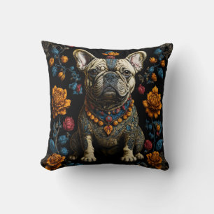 Mexikanska folkArt Fransk Bulldog Kudde